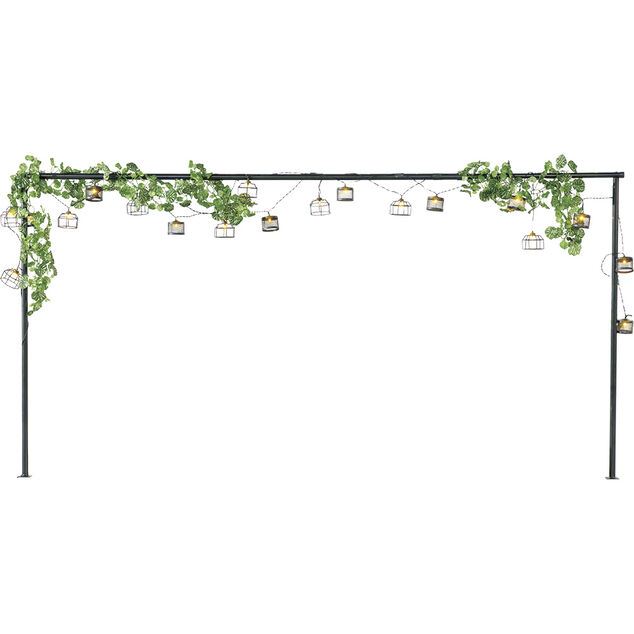 Barre d&eacute;co extensible avec support pour guirlande fixation sur table