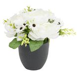 Pot pivoine artificiel &Oslash;24xH25cm blanc