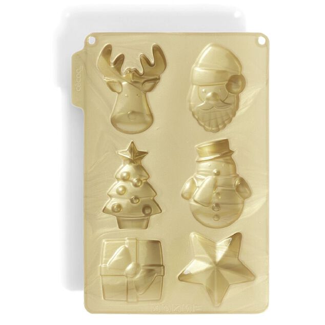 Moule silicone 6 formes de No&euml;l 27x19xH2cm