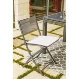 Galette de chaise polyester biface gris et taupe