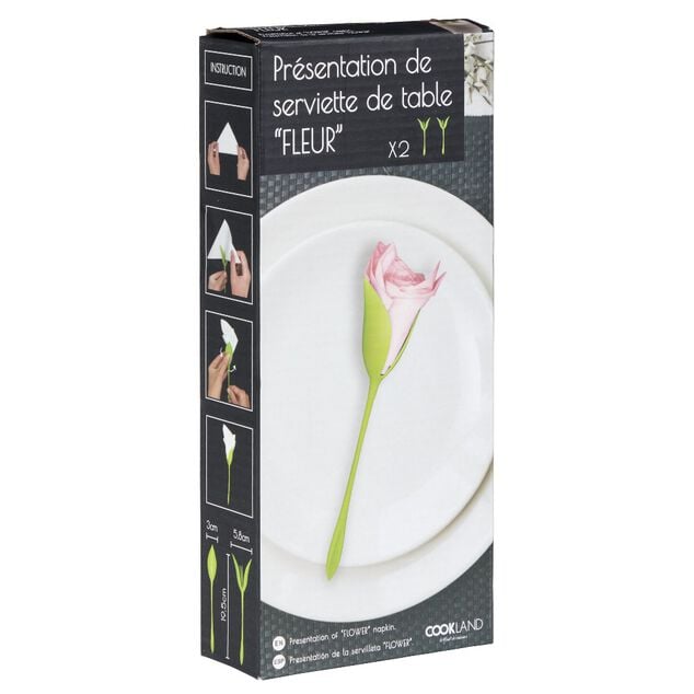 Pr&eacute;sentoir serviette papier forme tige verte fleur