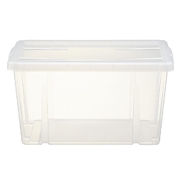 Boîte de rangement transparente avec couvercle 30L