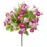 Piquet de minis roses H35 cm rose fushia - Fleur artificielle 12 t&ecirc;tes