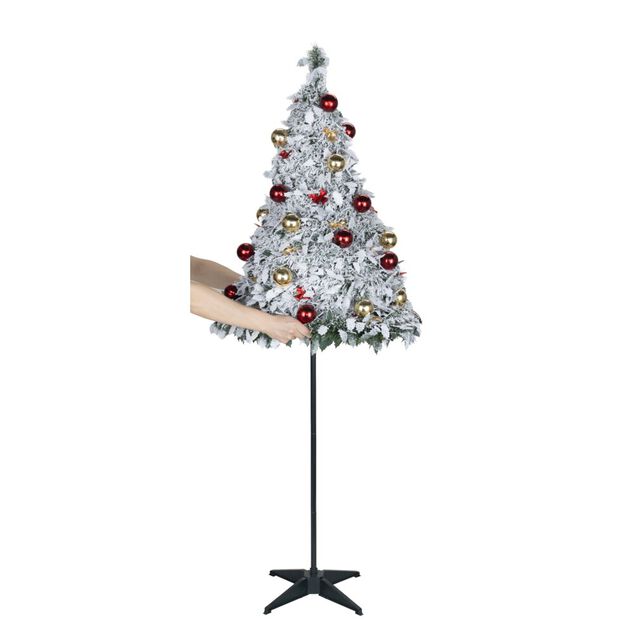 Sapin popup enneig&eacute; d&eacute;co boules de No&euml;l 60X60XH180 cm