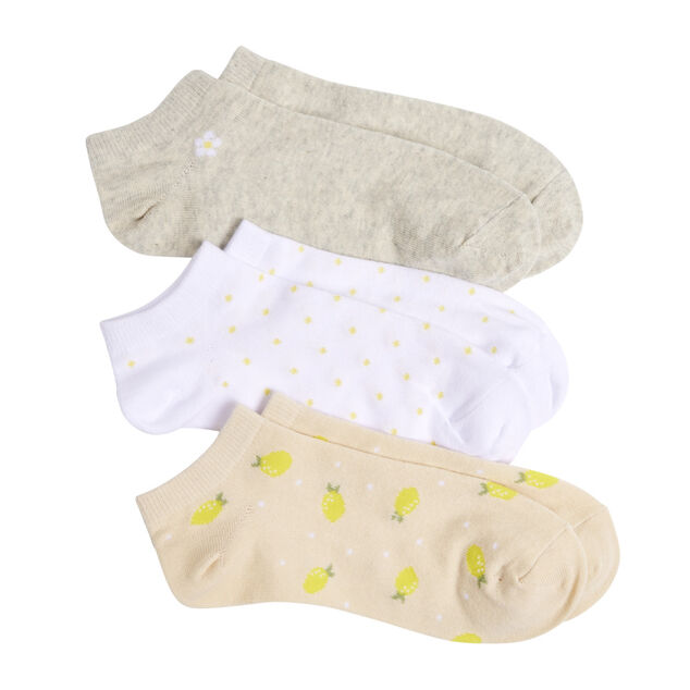 Chaussettes femme tige courte polycoton 3 paires 36/40