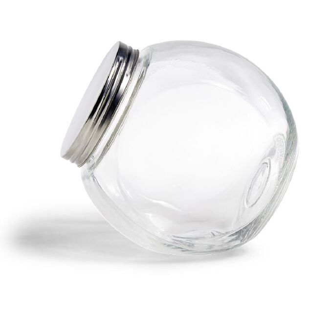 Bocal en verre transparent couvercle m&eacute;tal 2000ml - 17,5x12,5xH.17cm