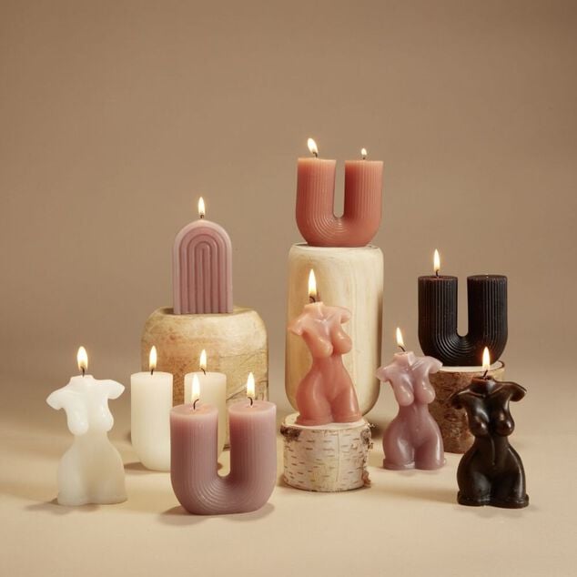 Bougie Bridge marron fonc&eacute; 6x4xH9cm