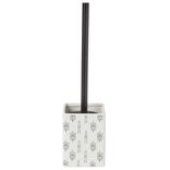 Brosse WC socle carr&eacute; gr&egrave;s motif trait noir et blanc 9,2x9,2xH36cm