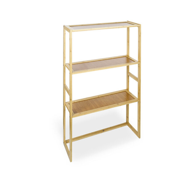 Meuble salle de bain bambou 3 niveaux 57xH90x20cm