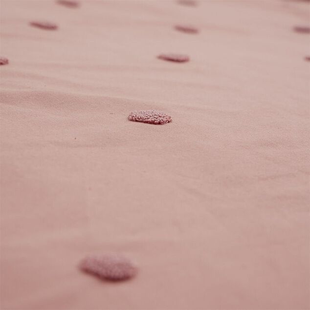 Parure de lit 2 personnes 240x220cm réversible tufté orange foncé