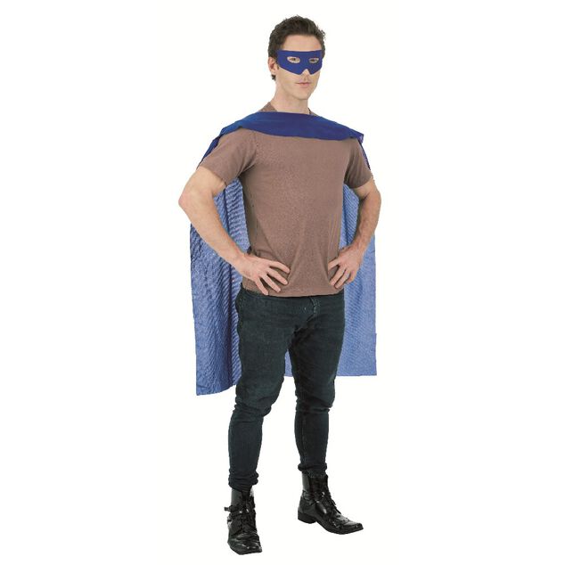 D&eacute;guisement homme Super h&eacute;ro cape et masque bleus