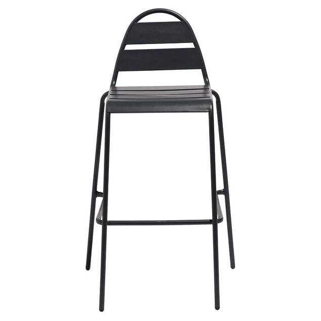 Chaise haute d'ext&eacute;rieur Fun m&eacute;tal gris 59x58xH105cm
