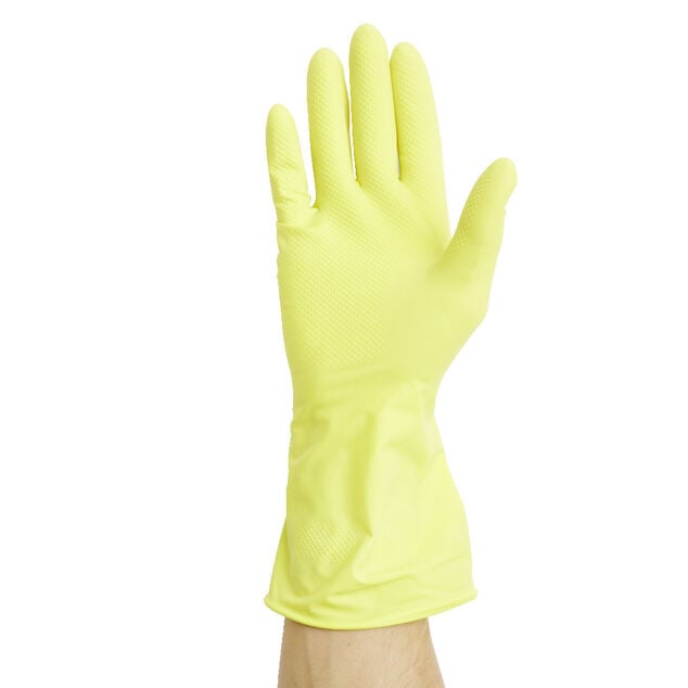 Paire de gant long en latex jaune Taille M
