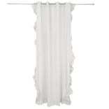 Rideau &agrave; volant 140x240cm coton gris