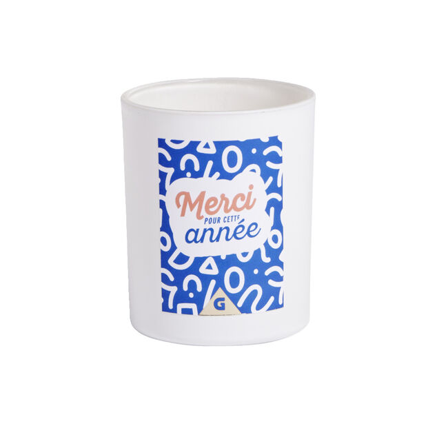 Bougie Merci pour cette ann&eacute;e bleu senteur vanille