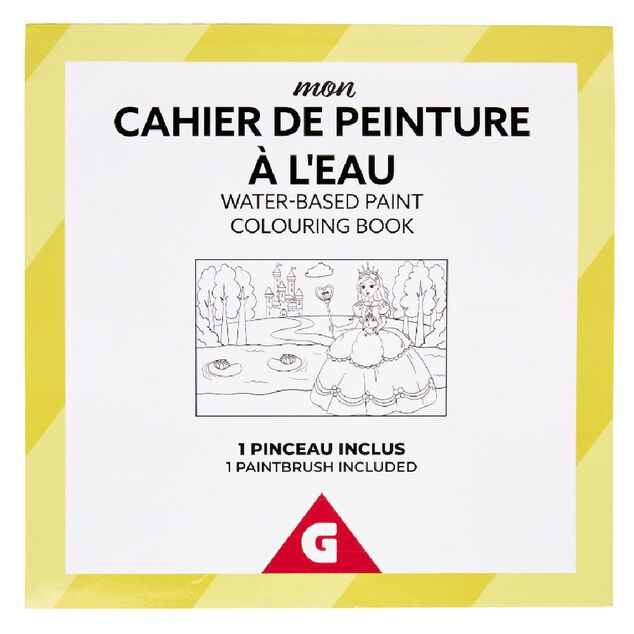 Cahier de peinture &agrave; l'eau - 6 couleurs et 1 pinceau