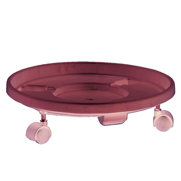 Support &agrave; roulette rond gris pour pot