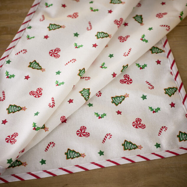 Torchon Disney Mickey rectangulaire blanc et rouge 50x70cm