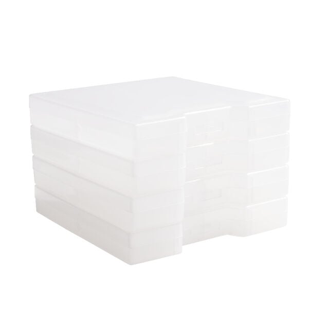 Bo&icirc;te de rangement x4 plastique empilable 13x13xH9,5cm