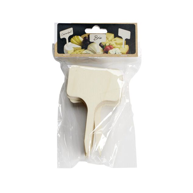 Pancarte en bois pour pr&eacute;sentation plat ou aliment 10 pi&egrave;ces L6xH10cm