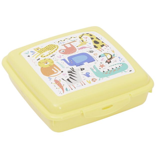 Bo&icirc;te &agrave; go&ucirc;ter carr&eacute;e plastique jaune 15x14,5xH5cm