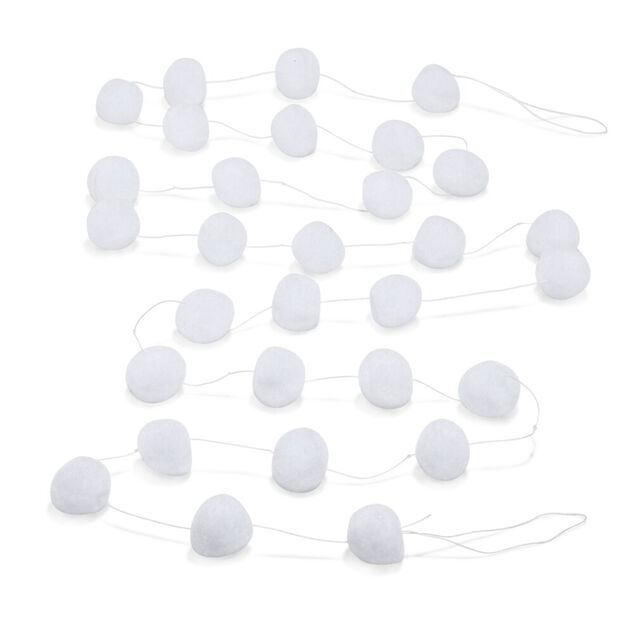 Guirlande 30 boules de neige blanc 1,8 m