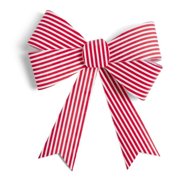 Noeud ray&eacute; rouge et blanc Candyland 28x32cm