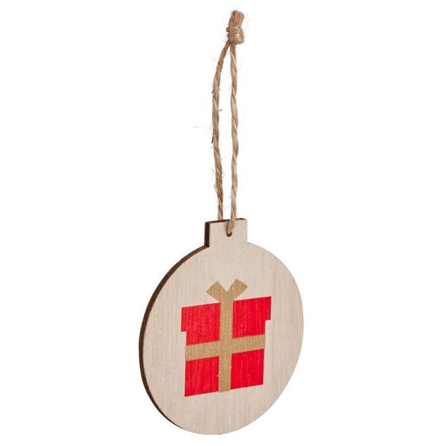 Suspension boule plate en bois &Oslash;6cm - 3 mod&egrave;les