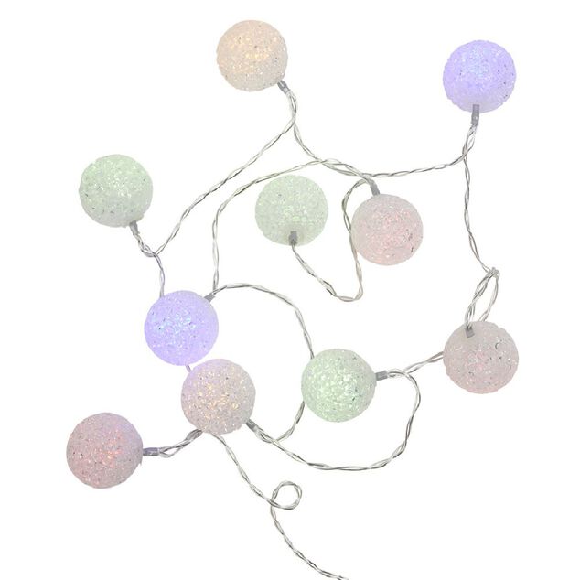 Guirlande de No&euml;l lumineuse boule dor&eacute;e 165 cm