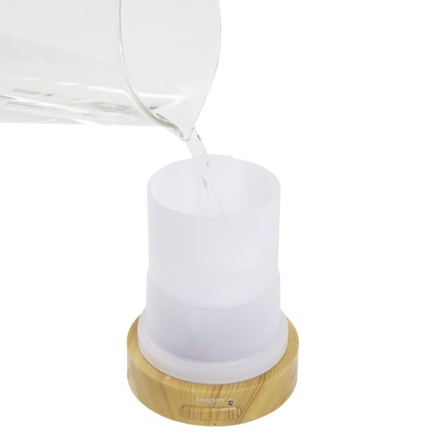 Diffuseur huiles essentielles Mess&eacute;gu&eacute; Yarra blanc support plante 5V &Oslash;11,5xH22cm