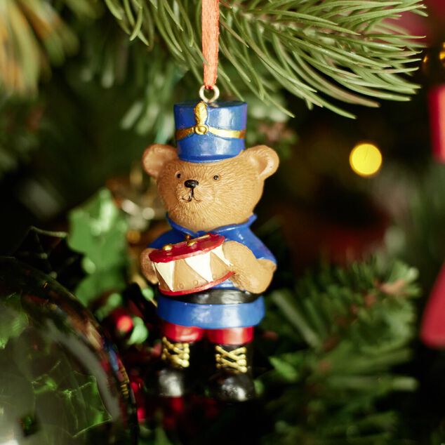 D&eacute;coration de No&euml;l ourson &agrave; suspendre polyr&eacute;sine H7cm (3 mod&egrave;les)