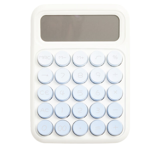 Calculatrice de bureau d&eacute;grad&eacute; noir touches rondes en relief 11,5x16cm