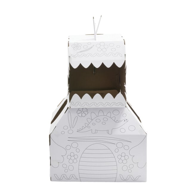 Costume en carton forme animal &agrave; colorier avec 6 feutres (2 mod&egrave;les licorne ou dinosaure)