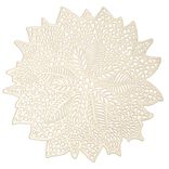 Set de table ajour&eacute; motif v&eacute;g&eacute;tal No&euml;l PVC &Oslash;40 cm jaune dor&eacute;
