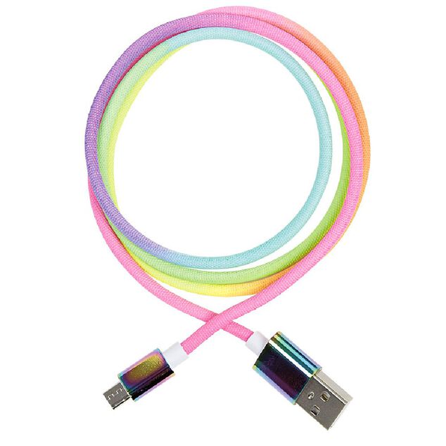 C&acirc;ble USB-C multicolore charge et transfert de donn&eacute;es