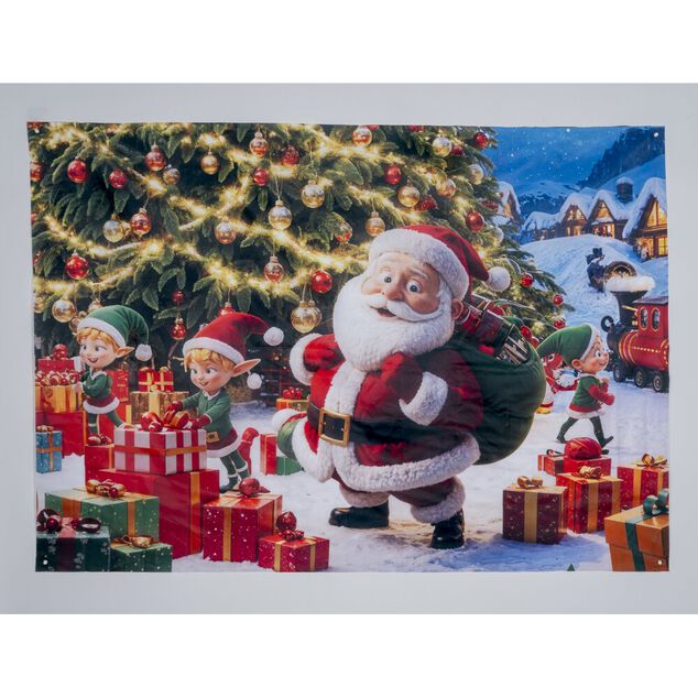 Rideau de porte d&eacute;cor P&egrave;re No&euml;l 90x200cm