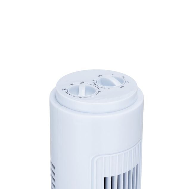 Ventilateur tour oscillant 45W plastique &Oslash;22xH74,5cm (2 mod&egrave;les)