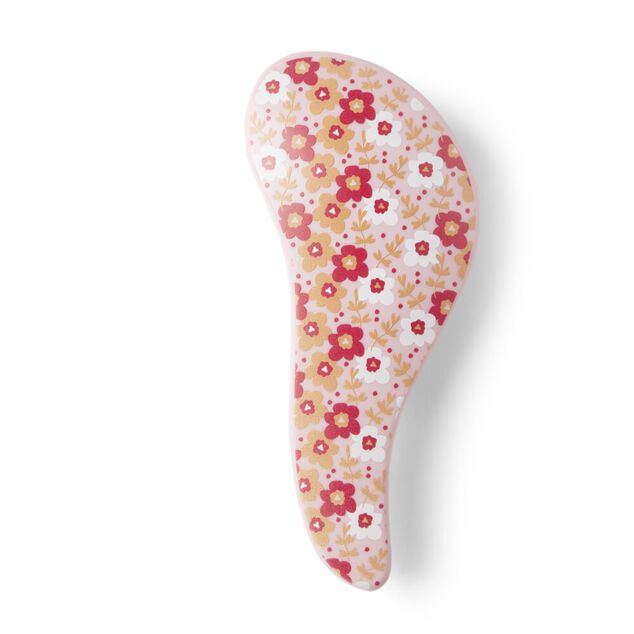 Brosse &agrave; cheveux compacte en plastique imprim&eacute; 4 coloris