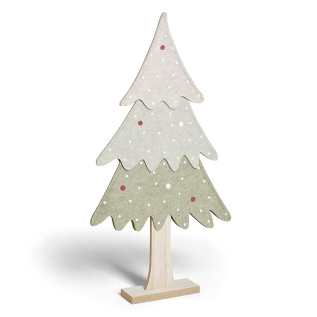 Sapin &agrave; poser bois et feutrine vert H59cm