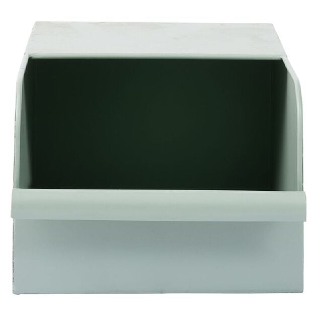 Bac de rangement en m&eacute;tal vert - L17,5 x l25 x H12,5 cm