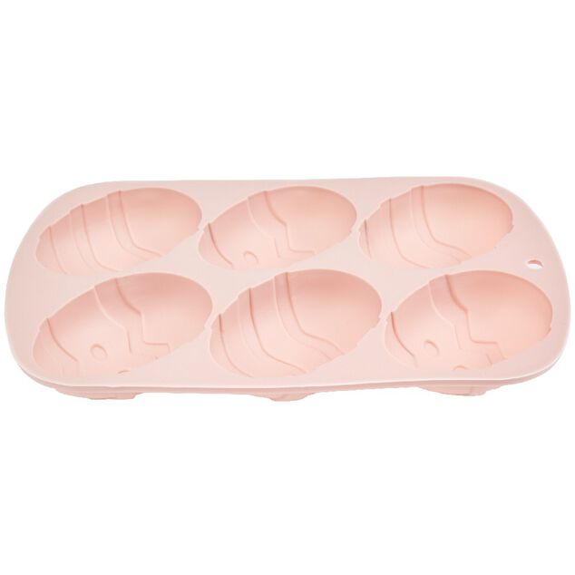 Moule silicone oeuf de P&acirc;ques &agrave; motifs en relief x 6