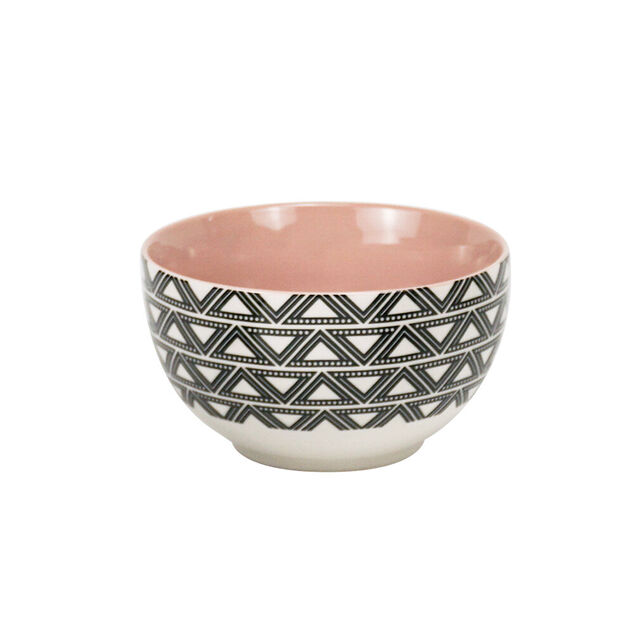 Bol en porcelaine motif graphique noir blanc