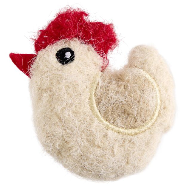 Jouet pour chat x2 forme poule et oeuf en fibre L12cm