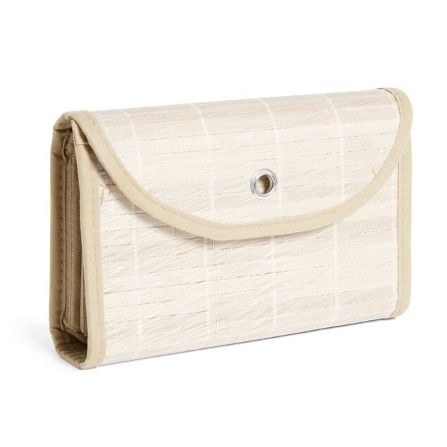 Rangement de porte à suspendre bambou et tissu 2 compartiments 25x9xH49cm