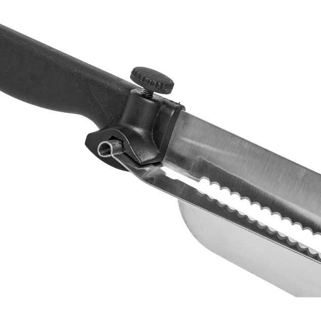 Couteau &agrave; trancher r&eacute;glable noir en inox