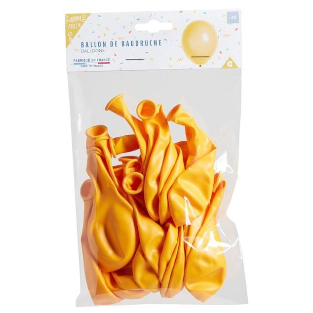 Lot de 20 ballons en latex jaune