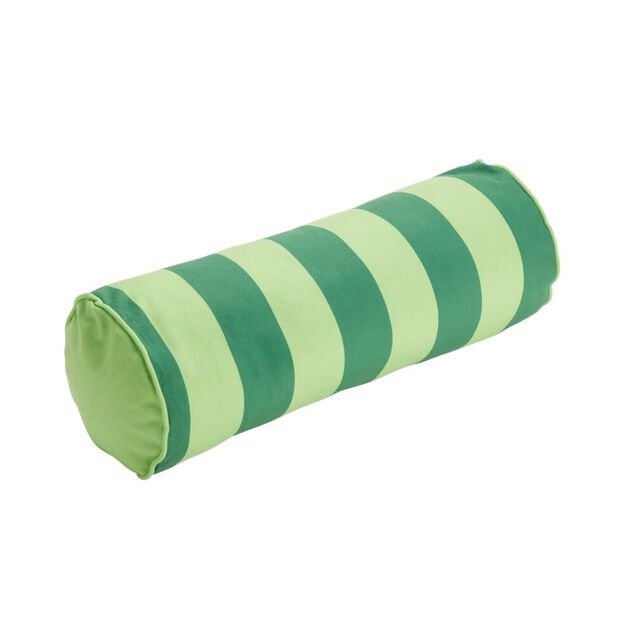 Coussin forme boudin bayad&egrave;re rayures color&eacute;es &Oslash;15x40cm (2 mod&egrave;les rouge ou vert )