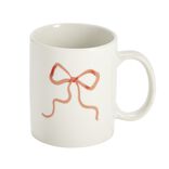 Mug porcelaine 33cl blanc motif noeud rouge &Oslash;8xH9,5cm