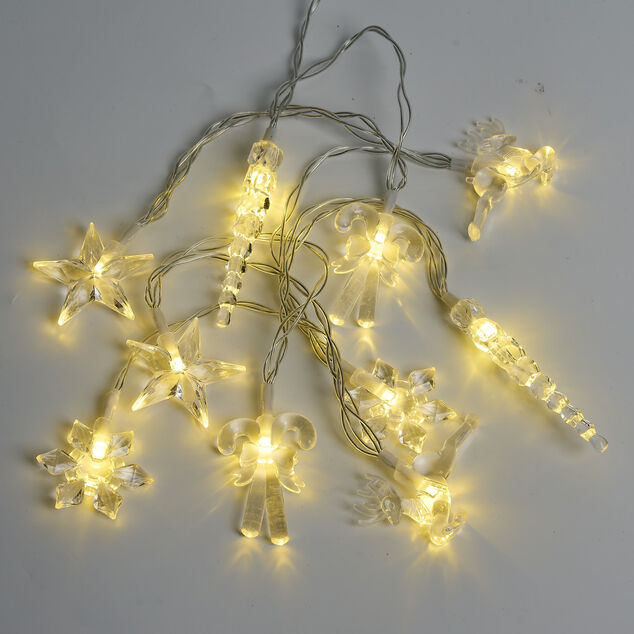 Guirlande lumineuse m&eacute;daillon No&euml;l 10LED blanc chaud 1,5m