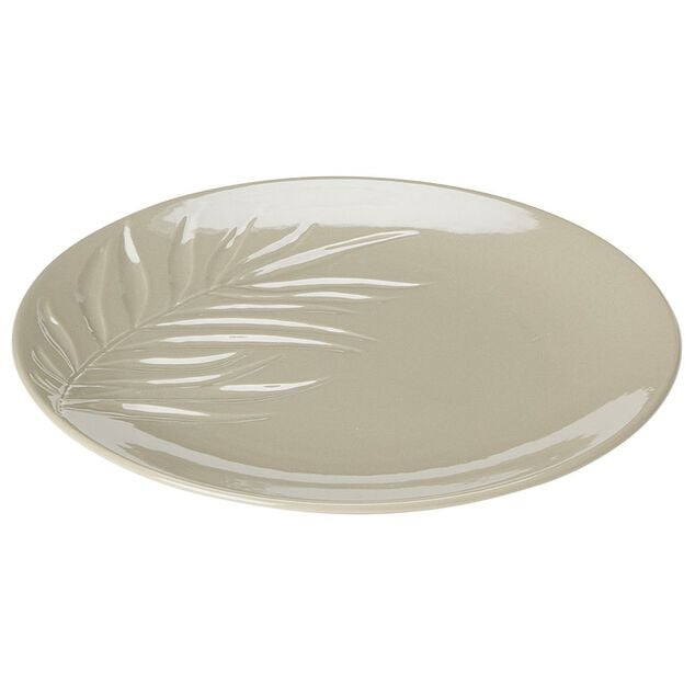 Assiette plate c&eacute;ramique motif feuille &Oslash;26,5 cm (2 mod&egrave;les)